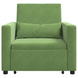 Pull out Sofa Bed Single Light green 90 x 165 x 87 cm Velvet 42002700