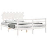 Bed Frame without Mattress White 140x200 cm Solid Wood 3195287