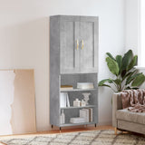 Highboard Concrete Grey 69.5x34x180 cm Engineered Wood 3200053