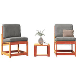 3 Piece Garden Lounge Set Wax Brown Solid Wood Pine 844661