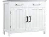 Freestanding Bathroom Cabinet, Storage Cupboard with 2 Drawers, Double Doors, Adjustable Shelf, T3398P330468