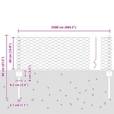 Fence with Post Grey 0.4 x 25 m Steel 3336843