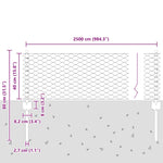 Fence with Posts Silver 0.4 x 25 m Steel 3336984