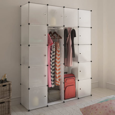 ZNTS Modular Cabinet 14 Compartments White 37x146x180.5 cm 240500