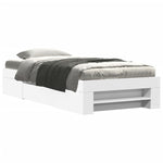 Bed Frame without Mattress White 90x200 cm Engineered Wood 3295492