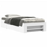 Bed Frame without Mattress White 90x200 cm Engineered Wood 3295492