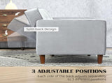 Modern Convertible Sofa Futon Velvet-Touch Tufted Couch Compact Loveseat with Adjustable Split Back, T3398P377957
