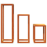 Plant Stands 3 pcs Wax Brown Solid Wood Pine 844472
