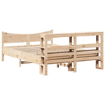 ZNTS Bed Frame with Headboard 150x200 cm King Size Solid Wood Pine 3306300