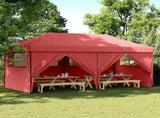 Foldable Party Tent Pop-Up with 4 Sidewalls Burgundy 4004955