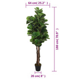 Artificial Fiddle Leaf Fig Tree 232 Leaves 180 cm Green 359014