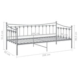 Sofa Bed Frame without Mattress Grey Metal 90x200 cm 324757