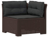 3-Seater Garden Sofa with Cushions Rattan Look PP Brown 3443839