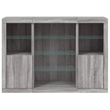 Sideboards with LED Lights 3 pcs Grey Sonoma Engineered Wood 3209133