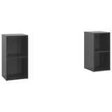 TV Cabinets 2 pcs High Gloss Grey 72x35x36.5 cm Engineered Wood 3079906