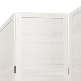 Room Divider 6 Panels White Solid Wood Paulownia 358841