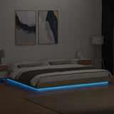 Bed Frame with LED Lights without Mattress Sonoma Oak 200x200cm 3281072