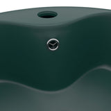 Luxury Wash Basin with Overflow Matt Dark Green 36x13 cm Ceramic 147036