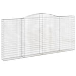 Arched Gabion Baskets 6 pcs 400x30x180/200 cm Galvanised Iron 3146922