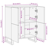 Side Cabinet with Door Brown 60 x 33 x 75 cm Solid Mango Wood 4018322