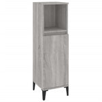 ZNTS 3 Piece Bathroom Cabinet Set Grey Sonoma Engineered Wood 3185549