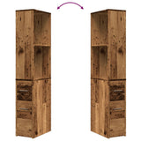 Narrow Bathroom Cupboard with Wheels Old Wood Engineered Wood 855302