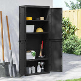Outdoor Storage Cabinet Black 65x37x165 cm PP 364206