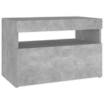 Bedside Cabinet & LED Lights 2 pcs Concrete Grey 60x35x40 cm 3082783