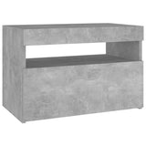 Bedside Cabinet & LED Lights 2 pcs Concrete Grey 60x35x40 cm 3082783