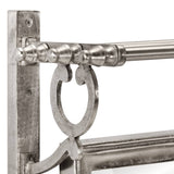 Luggage Rack with Coat Hangers Wall Mounted Aluminium 357834