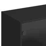 Bookcase with Doors Black 136x37x142 cm Engineered Wood 3206525