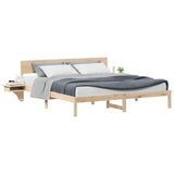 Bed Frame with Headboard Brown 180 x 200 cm Solid Pine Wood 873436