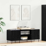 Record Cabinet with Shelf with Door Black Oak 121 x 38 x 48 cm 881791