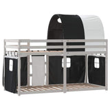 Bunk Bed without Mattress White&Black 90x200 cm Solid Wood Pine 3284021