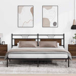 Bed Frame without Mattress Brown Oak 200x200 cm Engineered Wood 4106848