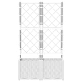 Garden Planter 2 pcs White 80 x 40 x 143 cm Steel 42002906
