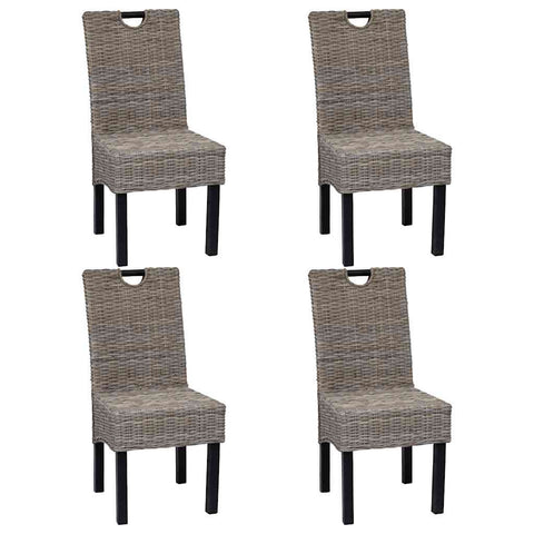 Dining Chair 4 pcs Kubu Rattan Mango Wood 274360