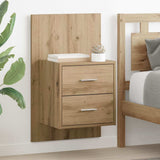 Wall-mounted Bedside Cabinet 2 pcs Artisan Oak 880487