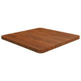 Square Table Top Dark Brown 50x50x2.5cm Treated Solid Wood Oak 343043