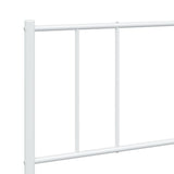 Metal Bed Frame without Mattress with Footboard White 200x200cm 352554