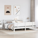 Bed Frame with Headboard without Mattress White 180x200 cm Super King 3306093