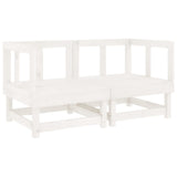 6 Piece Garden Lounge Set White Solid Wood Pine 3186446