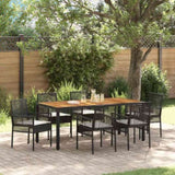 Garden Dining Set 7 pcs Black Poly rattan 3334905
