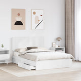 Storage Bed with Headboard White 140 x 190 cm Engineered Wood 3412686