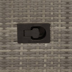 Reclining Garden Sofa 2-Seater with Table Grey Poly Rattan 365724