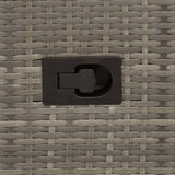 Reclining Garden Sofa 2-Seater with Table Grey Poly Rattan 365724