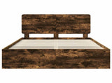 Bed Frame Smoked Oak 150 x 200 cm Solid Pine Wood 3412474