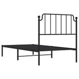 Metal Bed Frame without Mattress with Headboard Black 90x190cm 373879