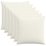 Cushion Cover 6 pcs HEERLEN Cream 65 x 65 cm Corduroy 912938