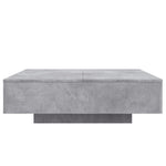 ZNTS Coffee Table with LED Lights Concrete Grey 100x100x31 cm 836605